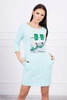 Dress with graphics 3D with zircons mint