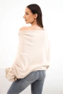 Women's asymmetrical batwing viscose sweater beige