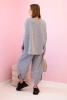 Cotton sweatshirt pants set grey melange