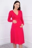 Dress cut under the bust, long sleeve fuchsia
