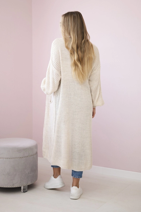 Sweater long cardigan beige