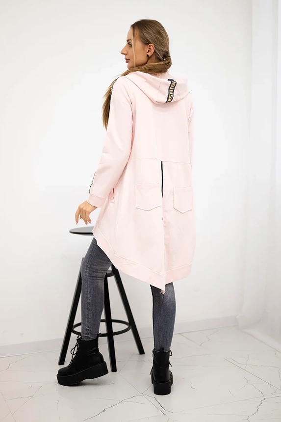 Sweatshirt mit Rückenreißverschluss puderrosa