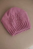 Women's winter hat made of wool adorned with sequins and braid K473 dark pink