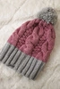 Cap with fleece Paris K212 dark pink+gray