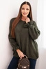 Sweter damski z dodatkiem moheru i wełny o luźnym fasonie khaki