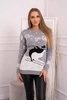 Christmas motif sweater gray