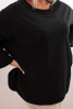 Dámska blúzka Plus Size s bavlnou, s vreckom a s podhodeným rukávom čierna