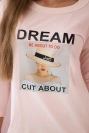 Dress with print Dream powdered pink