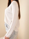 Damenpullover aus Viskose mit V-Ausschnitt hellbeige