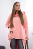 Sweatshirt with long back and hood apricot