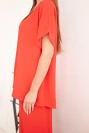 Damen-Set Plus Size Bluse und Hose mit weitem Bein rot