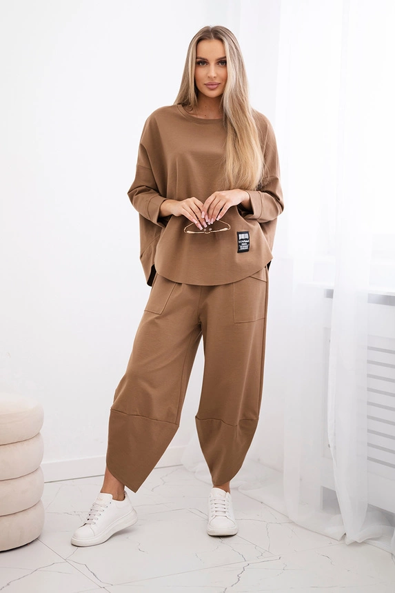Set Punto Milano Winter sweatshirt + pants camel