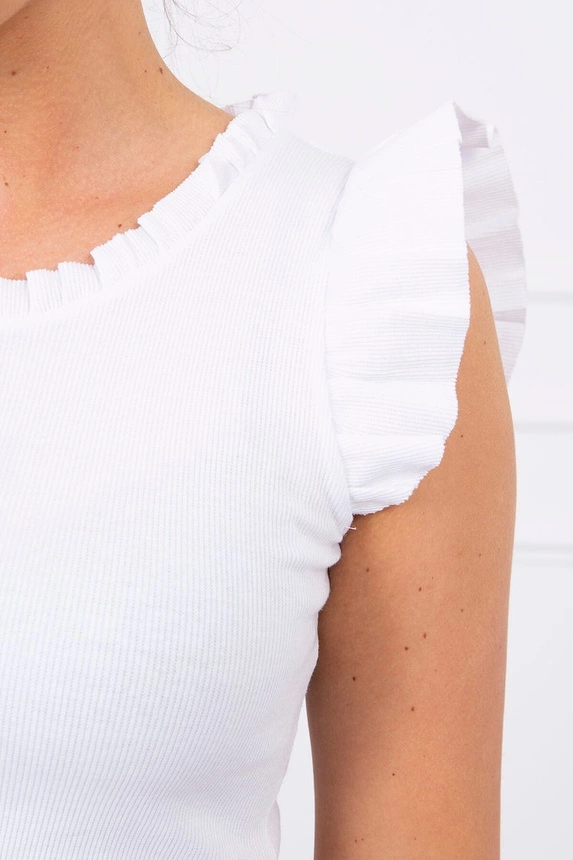 Bluse mit Rüschen weiß