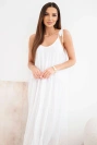Women's viscose dress with tied straps white