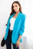 Women's unbuttoned blazer with lining S/M turquoise