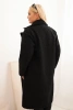 Plus Size women's coat with wool and a large collar black