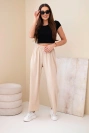 Hose mit weitem Bein dunkelbeige