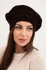 Women's winter wool hat in a loose fit with decorative weave K378 brown