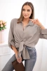 Cotton muslin shirt Plus Size fango