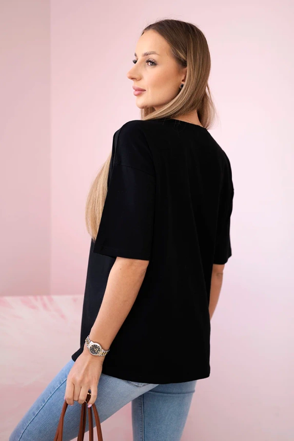 Blouse with a print Magic black