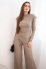 Ladies' cotton set with a blouse and wide-leg pants fango