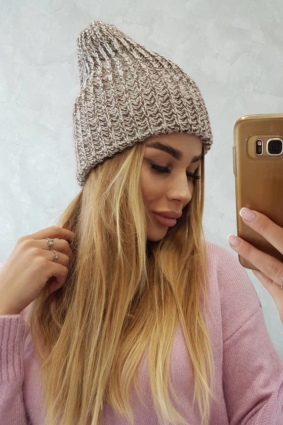 Dámská čepice Delia K260 tmavě béžová