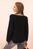 Women's sweater with viscose and V-neck black