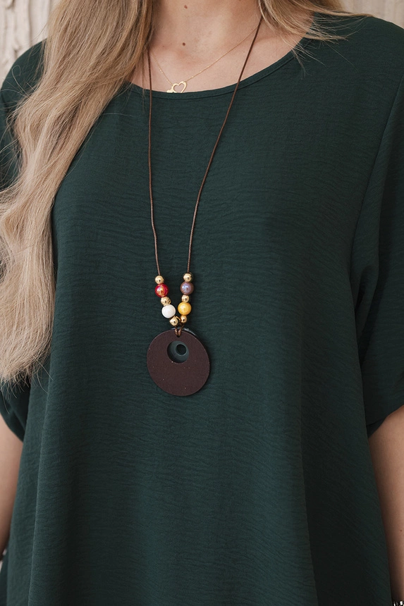 Set of blouse + pants with pendant dark green