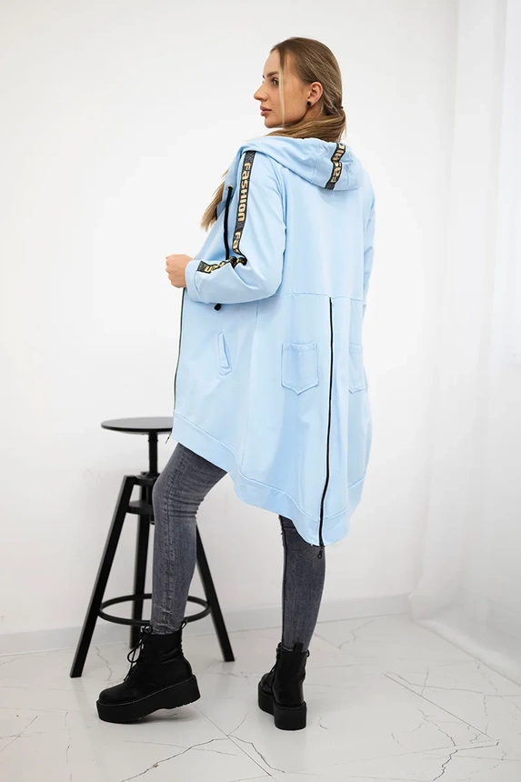 Sweatshirt with zip at the back azure