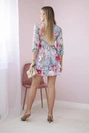 Floral dress tied at the waist purple