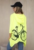 Sweatshirt with a bicycle print yellow neon