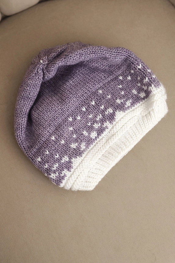 Women's winter wool hat with zirconia K453 graphite