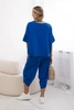 Baumwollset Bluse + Hose kornblumenblau