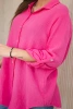Bavlněná mušelínová košile oversize růžový