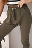 Women's sweatpants with an elastic waistband and drawstring khaki