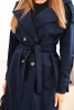 Women's coat tied at the waist with a collar navy