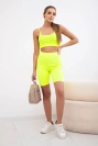 Set mit hochtaillierter Hose gelb neon