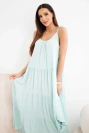 Women's viscose dress with tie straps mint