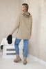 Oversize velbloudí tunika na zip s kapucí