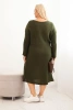 Plus Size women's oversized sweater dress with mohair and pocket khaki