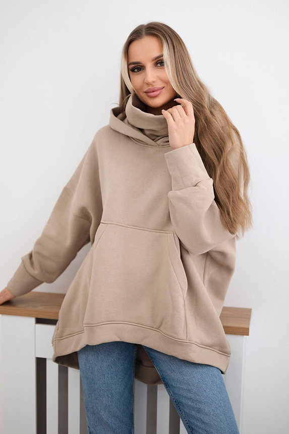 Bluza ocieplana oversize jasno beżowa