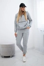Insulated set with a decorative pocket gray