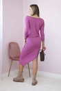 Asymmetric dress, 3/4 sleeve pink