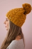Cap with fleece Waleria K307 mustard
