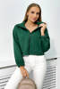 Izoliuotas medvilninis džemperis su užtrauktuku žalias