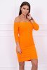 Sukienka dopasowana w prążek pomarańczowy neon