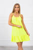 Sukienka na cienkich ramiączkach żółty neon