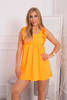 Sukienka z falbankami po bokach pomarańczowy neon