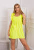 Sukienka z falbankami po bokach żółty neon