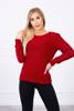 Sweter z ażurowym zdobieniem czerwony